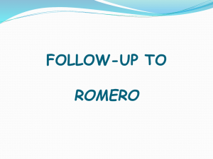 FOLLOW-UP TO ROMERO