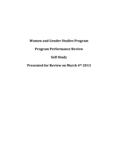 Women and Gender Studies Program Program Performance Review Self-Study
