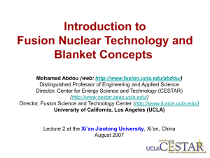 Introduction to Fusion Nuclear Technology and Blanket Concepts