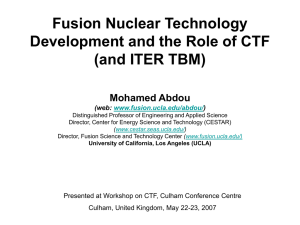 Fusion Nuclear Technology Development and the Role of CTF (and ITER TBM)