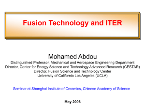 Fusion Technology and ITER Mohamed Abdou
