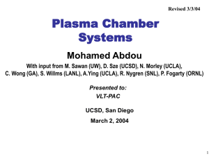 Plasma Chamber Systems Mohamed Abdou