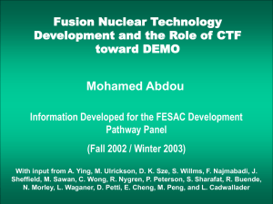 Mohamed Abdou Fusion Nuclear Technology Development and the Role of CTF toward DEMO