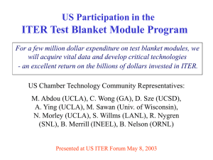 ITER Test Blanket Module Program US Participation in the