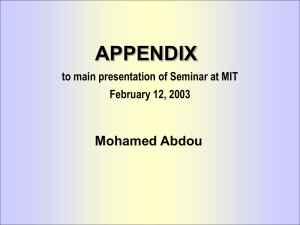 APPENDIX Mohamed Abdou to main presentation of Seminar at MIT February 12, 2003