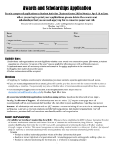 Awards and Scholarships Application