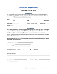 Campus Participation Survey  Socorro Independent School District/ El Paso Community College