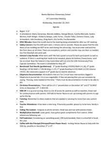 Benito Martinez Elementary School SIT Committee Meeting Wednesday, November 18, 2015 Agenda