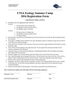 UTSA Ecology Summer Camp 2016 Registration Form