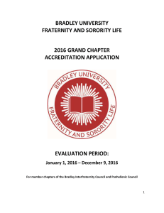 BRADLEY UNIVERSITY FRATERNITY AND SORORITY LIFE  2016 GRAND CHAPTER