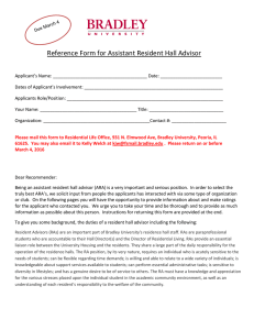 Reference Form for Assistant Resident Hall Advisor
