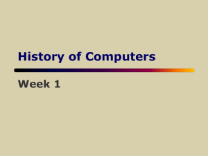 History of Computers Week 1