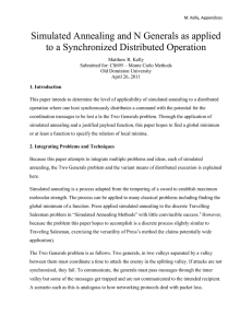 Simulated Annealing and N Generals as applied