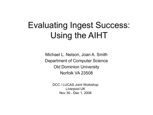 Evaluating Ingest Success: Using the AIHT