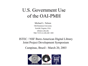 U.S. Government Use of the OAI-PMH