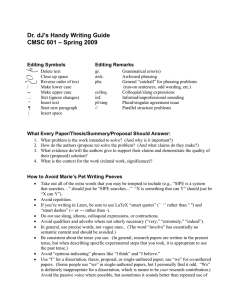 Dr. dJ’s Handy Writing Guide – Spring 2009 CMSC 601 Editing Symbols
