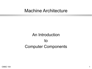 Machine Architecture An Introduction to Computer Components