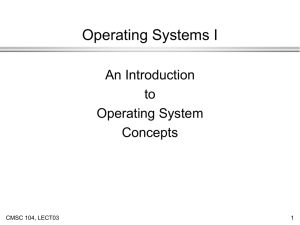 Operating Systems I An Introduction to Operating System