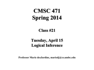 CMSC 471 Spring 2014 Class #21 Tuesday, April 15