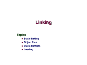 Linking Topics Static linking Object files
