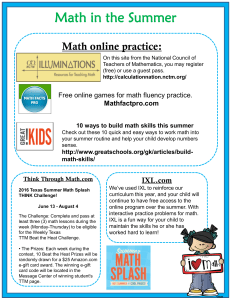 Math in the Summer Math online practice: