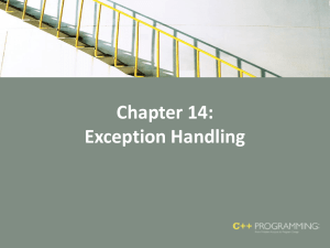 Chapter 14: Exception Handling