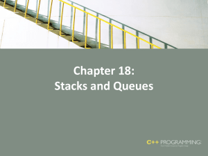 Chapter 18: Stacks and Queues