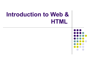 Introduction to Web &amp; HTML