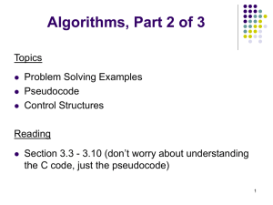 Algorithms, Part 2 of 3