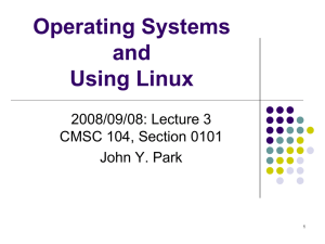 Operating Systems and Using Linux 2008/09/08: Lecture 3