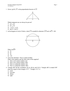 1  Given: , is the perpendicular bisector of