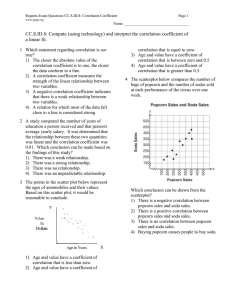 Regents Exam Questions CC.S.ID.8: Correlation Coefficient Page 1 Name: __________________________________