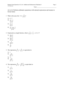 Regents Exam Questions A2.A.16: Addition and Subtraction of Rationals 1