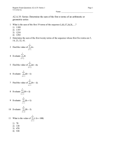A2.A.35: Series: Determine the sum of the first n terms... geometric series