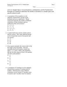 A2.S.12: Sample Space: Use permutations, combinations, and the Fundamental