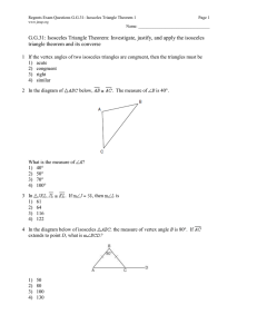 Regents Exam Questions G.G.31: Isosceles Triangle Theorem 1 Page 1 Name: __________________________________