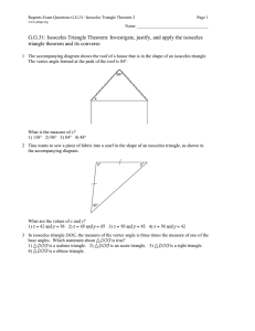 Regents Exam Questions G.G.31: Isosceles Triangle Theorem 2 Page 1 Name: __________________________________