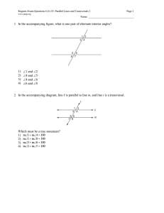 Regents Exam Questions G.G.35: Parallel Lines and Transversals 1 Page 1