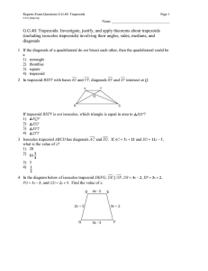 G.G.40: Trapezoids: Investigate, justify, and apply theorems about trapezoids