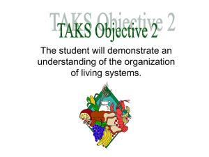 The student will demonstrate an understanding of the organization of living systems.