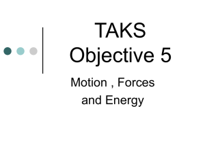 TAKS Objective 5 Motion , Forces and Energy