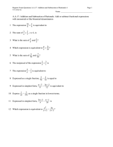 Regents Exam Questions A.A.17: Addition and Subtraction of Rationals 4