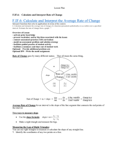 F.IF.6: Calculate and Interpret the Average Rate of Change Lesson Plan
