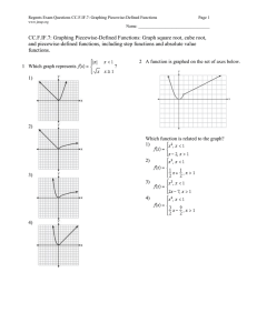 Regents Exam Questions CC.F.IF.7: Graphing Piecewise-Defined Functions Page 1 Name: __________________________________