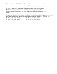 Regents Exam Questions CC.F.LE.2: Modeling Exponential Functions Page 1 Name: __________________________________