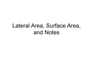 Lateral Area, Surface Area, and Notes