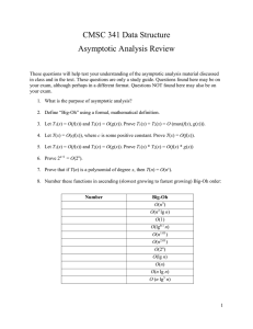 CMSC 341 Data Structure Asymptotic Analysis Review