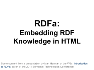 RDFa: Embedding RDF Knowledge in HTML
