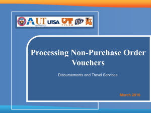Processing Non-Purchase Order Vouchers Disbursements and Travel Services March 2016