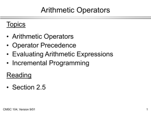 Arithmetic Operators